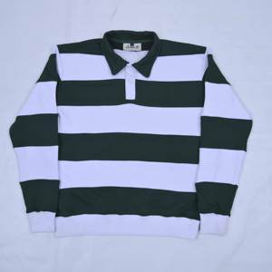 T-shirt de rugby surdimensionné pour homme à manches longues avec appliqué de haute qualité, en coton éponge uni, personnalisable avec logo, vente en gros, style streetwear - Product Image 3