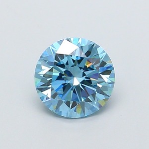Diamant CVD créé en laboratoire, taille ronde, 1,37 carat, couleur bleu vif fantaisie, clarté VVS2, polissage excellent, pierre brute de qualité supérieure. - Product Image 1