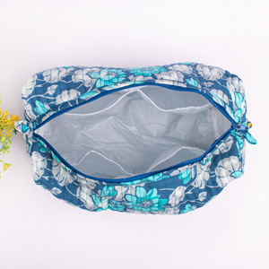 Sac de toilette matelassé en coton imprimé à la main style vintage, grande capacité, pour femmes, personnalisable – Nouveauté très prisée - Product Image 5