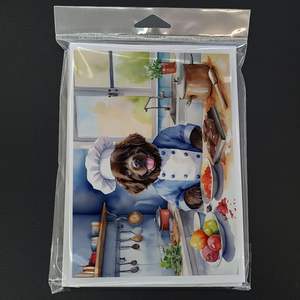 Newfoundland the Chef Whimsical A7 Tarjetas de felicitación Paquete de 8 tarjetas de notas en blanco con sobres Tamaño 5x7 - Product Image 3