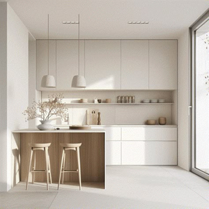 JY Vietnam Estantes ajustables listos para montar Coctelera blanca de melamina Gabinete modular de almacenamiento de cocina - Product Image 3