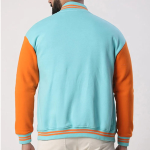 ผู้ผลิต OEM เสื้อแจ็คเก็ตเบสบอล Letterman Varsity คุณภาพสูงสำหรับผู้ชาย ปักลายตามสั่ง แขนผ้าใบหนัง ผลิตจากวัสดุรักษ์โลก - Product Image 4