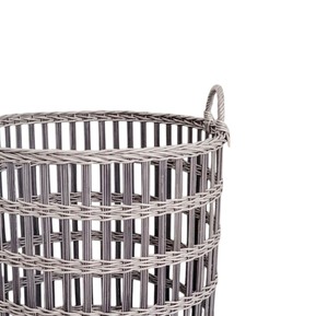 Cesta de Ratán Gris Moderna con Diseño Vertical de Tejido Abierto, Contenedor de Almacenamiento Hecho a Mano, Organizador Decorativo Elegante para Cualquier Espacio del Hogar - Product Image 2