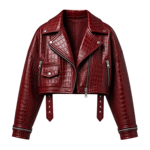Veste de moto en cuir PU pour femme, faite à la main, coupe-vent, hiver, luxe, cadeau pour elle - Product Image 1