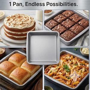 Juego de moldes cuadrados para pastel de aluminio, 1 unidad (6 pulgadas) |   Molde para Pastel Cónico, Bandejas para Hornear de Grado Alimenticio - Product Image 3