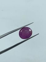 Pierre précieuse en corindon rubis naturel de forme ovale, couleur violet AF, taille 9x10,50 mm, 2,99 carats, pour la fabrication de bijoux