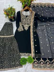 Ensemble Sharara de Luxe pour Femme 2026, Tenue de Soirée, Créateur, Broderie en Chiffon avec Strass, Robe de Mariage Pakistanaise, Occasion Formelle, Vente en Gros - Product Image 6