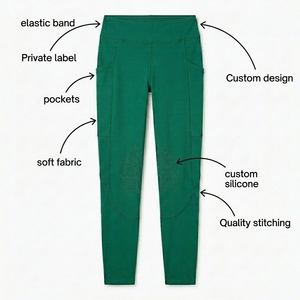 Women's Competition Athletic Equestrian Tights Silicone Knee Patch Riding Pants Printed Technique Knee Breeches Pocket tights - Product Image 5