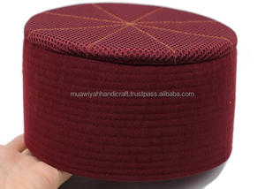 Chapeau musulman de bonne qualité pour homme chapeau islamique pour la prière mode coton et polyester tissu hommes chapeau musulman - Product Image 2