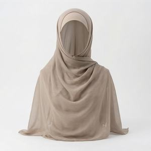 Conjunto de Dos Piezas para Mujeres Musulmanas: Hiyab de Algodón y Rayón con Efecto Arrugado y Tie-Dye de Fábrica, con Gorro Interior a Juego, Suave, Transpirable y de Primera Calidad - Product Image 1