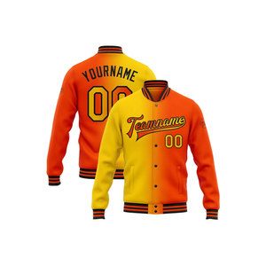 Veste universitaire bleue personnalisée pour homme, impression par sublimation, col montant, bouton unique, nom et numéro de l'équipe, design avant et arrière, décontractée - Product Image 1
