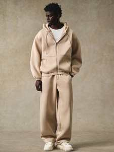 Conjunto de Sudadera con Capucha y Forro Térmico para Invierno, Unisex, Tallas Grandes, Estilo Urbano, con Cierre de Cremallera, Ligero - Product Image 3