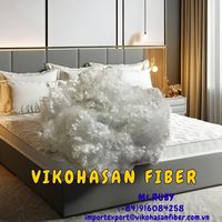Fibre de polyester conjuguée creuse Vikohasan GRS 3D blanche 15D du fabricant, matériau de rembourrage de canapé siliconé à bas prix