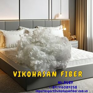 ใยโพลีเอสเตอร์กลวงแบบเชื่อมต่อ 3 มิติ สีขาว 15D Vikohasan GRS ของผู้ผลิต วัสดุยัดไส้โซฟาเคลือบซิลิโคนราคาประหยัด - Product Image 3