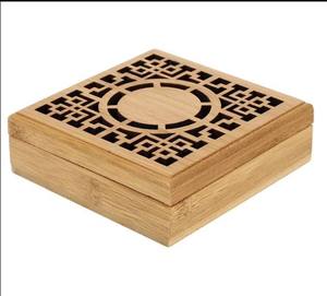 Best Quality Decorative Wooden Round Bakhoor <b>Burner</b> with Heat Resistant Insert for Oud and <b>Incense</b> Available At Wholesale Price - Product Image 4
