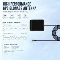 Antenne GPS en céramique à montage adhésif, patch 51 mm, 1575,42 MHz, gain 28 dBi, amplificateur LNA à faible bruit, antenne GPS active 2 en 1 pour la navigation