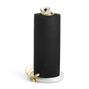 Luxury Gold Leaf <b>Paper</b> Towel Holder With Heavy Marble Base Stainless Steel <b>Kitchen</b> Roll Stand For Decorative Tissue Holder - Product Image 6
