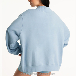 Sweat-shirt surdimensionné à col ras du cou pour femme, personnalisé avec logo, imprimé, en molleton de coton respirant, style épaules tombantes, idéal pour l'hiver - Product Image 2