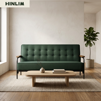 Sofá Cama Contemporáneo de Tela de Tres Plazas con Respaldo Acolchado y Patas de Metal - Muebles Duraderos para Sala de Estar, Apartamentos y Hoteles