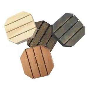 Juego de posavasos clásicos de madera para vasos, protección decorativa de superficie para la sala de estar - Product Image 1