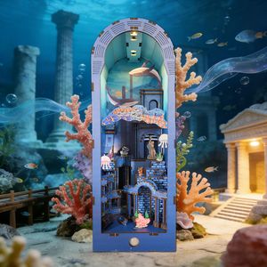 Puzzle 3D in Legno per Adulti, Kit Modello Atlantis Book Nook con Luci, Casa in Miniatura Fai-da-Te per Regali di Compleanno o Natale - Product Image 1