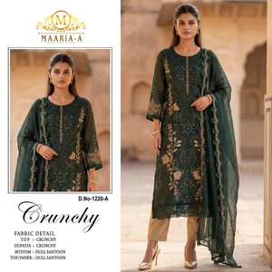 Última tendencia en trajes Salwar de seda crujiente con bordado de lentejuelas, para usar en todas las ocasiones. Compre directamente del proveedor al por mayor. - Product Image 2