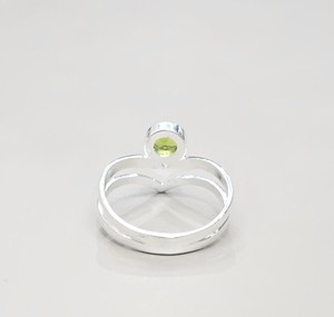 Two Layer 925 Sterling <b>Silver</b> <b>Ring</b> Chevron Style Round Peridot Engagement Band <b>Men</b> Women Custom Manufacturer - Product Image 5
