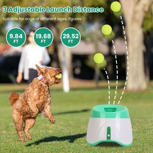 Lanciatore Automatico di Palline per Cani, 6 Palline da Tennis, 3 Distanze di Lancio Regolabili, Macchina Interattiva per Lanciare Palline, Giocattolo da Masticare per Animali Domestici - Product Image 3