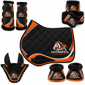 Conjunto de silla de montar de doma personalizada 2026, botas de protección para caballo a juego, botas de campana, velo antimoscas, vendas para polo, equipo ecuestre completo - Product Image 1