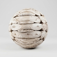 Balle sphérique artisanale en bois flotté de Bali, sculpture rustique côtière, objet décoratif de table, accent de décoration intérieure