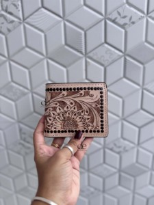 Stylish New Designer Hand Tooled Leather <b>Long</b> Zipper Men's <b>Wallet</b> Hot Sale Fashion Brown Colour Cash Card Holder Gift for Him - Product Image 4