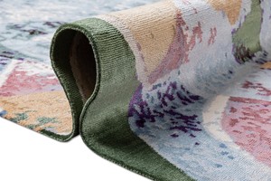 Tapis persan en laine et soie sur mesure, écologique, fait main, avec support en PVC durable et surface lavable - Product Image 3