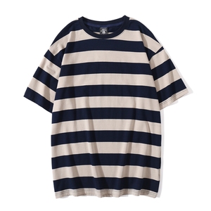 Camisetas de Manga Corta para Hombre, Tejido Elástico de 180 g/m², con Rayas Teñidas y Bloques de Color, Diseño Personalizado OEM 2026, Venta al Por Mayor - Product Image 4