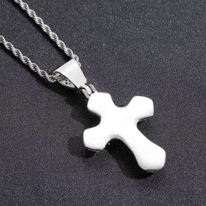 Collier en cuivre fin BES, pendentif croix carrée en zircon, plaqué or véritable, style hip-hop, bijoux homme personnalisés et originaux - Product Image 6