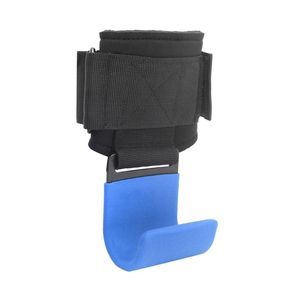 Crochets de musculation en acier bleu massif avec sangles rembourrées en néoprène haute densité, antidérapants et réglables pour le fitness - Product Image 4