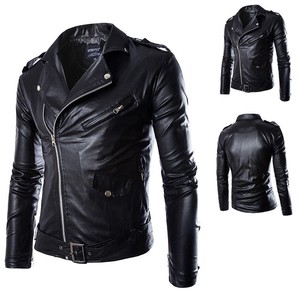 Chaqueta de Cuero para Hombre GURUNA-Z-INDUSTRY de Primera Calidad, Manga Larga, Marrón y Negra, Estilo Clásico, Resistente al Viento e Impermeable, 380g, para Todo Tipo de Clima - Product Image 1