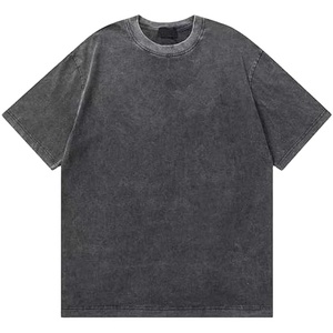 Camiseta de calle personalizada con hombros descubiertos y lavado ácido Vintage de verano para hombre, stock pesado, ropa a granel, fardo de ropa mezclada, ropa usada - Product Image 1