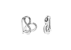 Colgante de Plata 925 con Diseño de Corazón Abierto e Infinito, Romántico para Uso Diario - Product Image 3