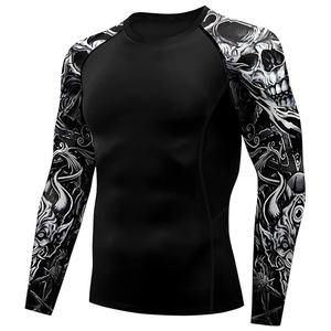 Men Long Sleeve Rash Guard <b>Compression</b> <b>Shirt</b> Graphic Print UV Protection Quick Dry High Quality OEM - Product Image 3