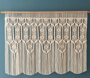 Custom <b>Door</b> Curtain, Doorway Tapestry, Extra Large Macrame, Farmhouse Valance Large Wall Art, Macrame Backdrop, Rustic Window - Product Image 1