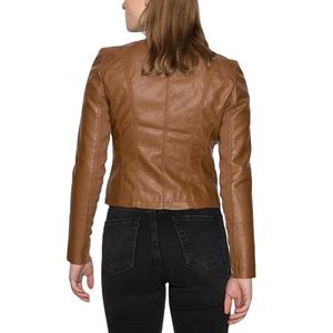 Veste en cuir véritable pour femme, coupe classique, col mandarin, coupe ajustée, imperméable, coupe-vent, de haute qualité - Product Image 2