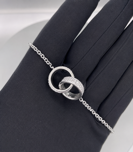Bracelet moderne à double cercle entrelacé avec diamant de laboratoire de 3 carats pour femmes - Product Image 1