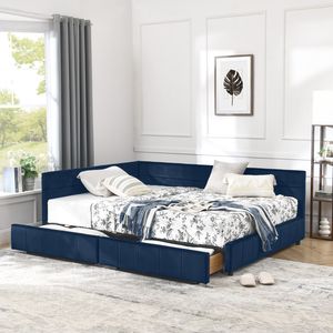 Full Size Tufted <b>Bed</b> Frame with <b>Storage</b> Comfortable Upholstered <b>Sofa</b> <b>Bed</b> Includes Backrest and Armrests for Bedroo - Product Image 2