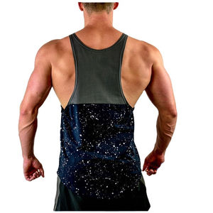 HAMID HAROON PRO WEAR Débardeur décontracté personnalisé pour homme, idéal pour la gym, le fitness et la musculation, séchage rapide, col rond, uni, polyester/coton 3D - Product Image 4