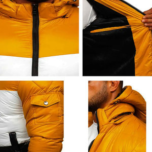 Men Winter Puffer <b>Jacket</b> with Stand Collar <b>Waterproof</b> & Breathable High Quality Custom Design <b>Long</b> Sleeve - Product Image 3