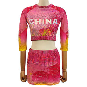 Tenue de cheerleading pour filles, costume de pom-pom girl pour la journée sportive scolaire avec pompons - Product Image 1