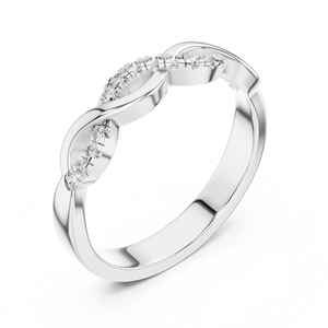 TRENDY TWISTED LAB GROWN CUT DIAMOND RHODIUM PLATED RING SET 18KT SOLID WHITE GOLD ENGAGEMENT PARTY <b>GIFT</b> WEDDING DAILY USE WOMEN - Product Image 1