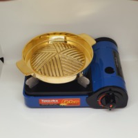 Mini-plat à barbecue de luxe en laiton véritable fait main, petit plat Mookata en SET avec mini-réchaud pour repas individuels