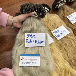 Extensions de cheveux humains ondulés à pointe en U, kératine chaude 2026, cuticules alignées, couleur cheveux russes, usine du Vietnam - Product Image 2