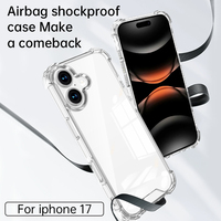 1.5mm 2-en-1 TPU PC Clair Transparent Antichoc Téléphone Cas pour iPhone 16 Plus 17 Pro Max 15 14 13 Accessoire Protection